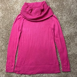 NEW Ann Taylor Cowl Neck Pink Tunic Sweater L